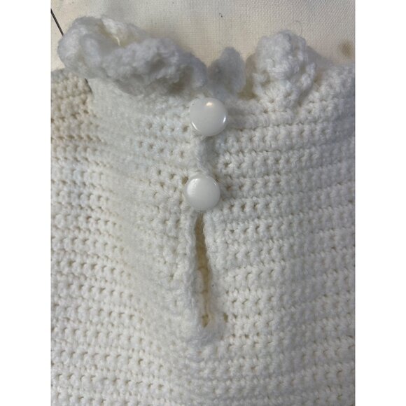 Vintage Long Christening Gown Baptism Dress Hand Made Crochet Handcrafted Baby - Picture 7 of 7